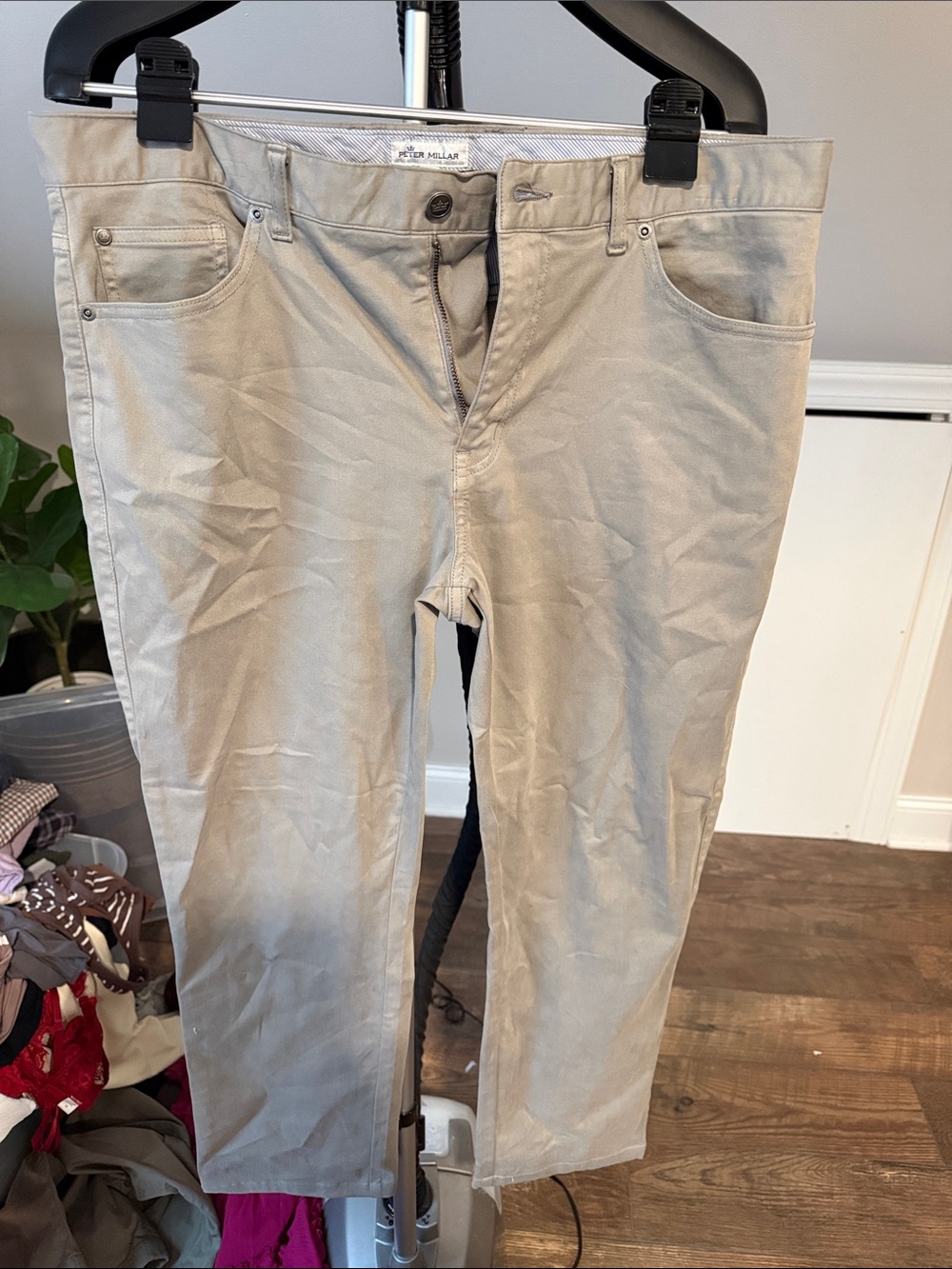 Peter Millar Light Khaki Straight-Fit Chino Pants